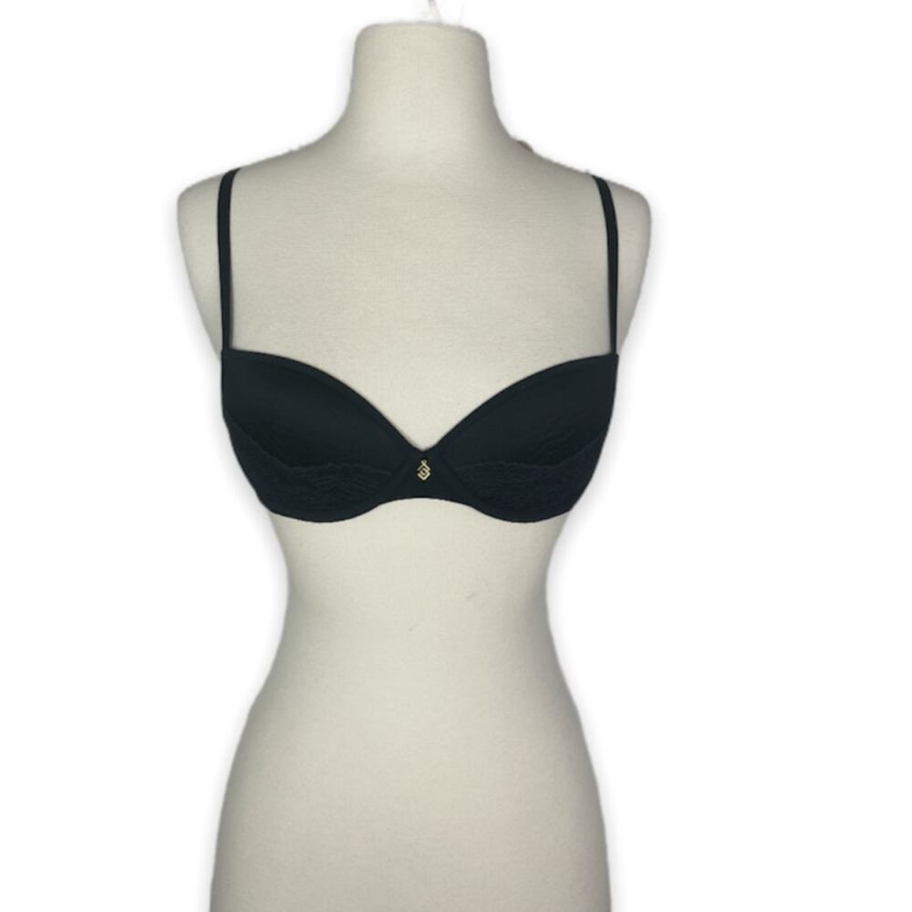 Thirdlove 24/7 lace detail t shirt bra black 32B